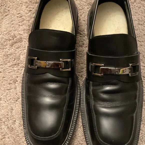Vintage Gucci black leather horsebit loafers dress shoes size 8.5D (41.5)